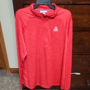 Reebok Red Half-Zip Long Sleeve Top